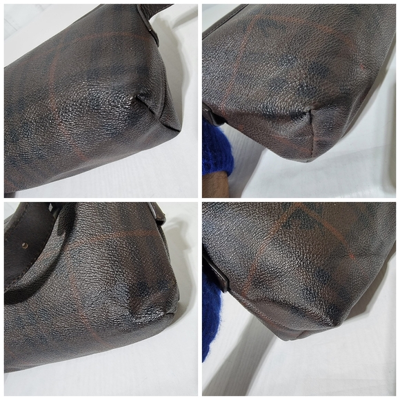 BURBERRY POCHETTE COATED CANVAS NOVA CHECK SHOULDER BAG DEEP BROWN - Picture 11 of 12